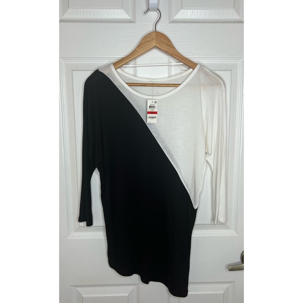 NWT NEW I.N.C. International Concepts Black and White Diagonal Shirt Size XS - Picture 2 of 7